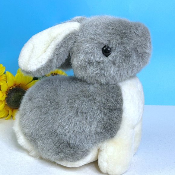 Vintage Walmart Gray Bunny Rabbit Easter SUPER SOFT‎ Plush Stuffed Animal Toy - Picture 1 of 4